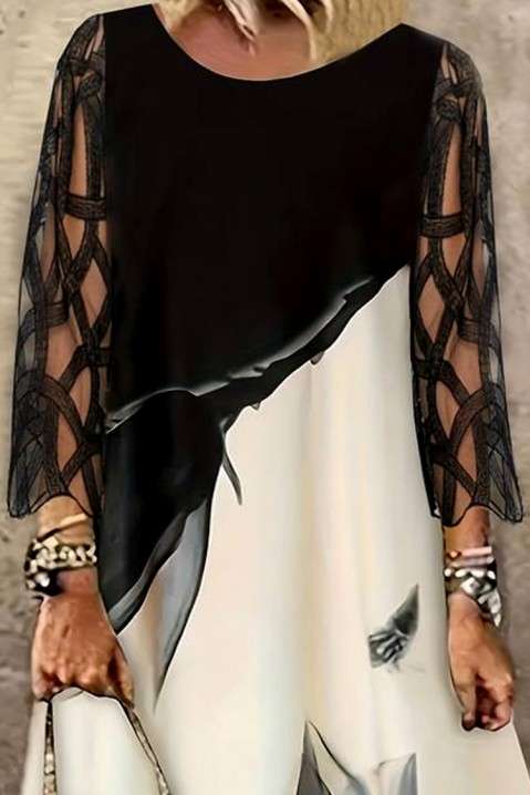 Φόρεμα DOMERNA, Χρώμα: μαύρο και εκρού, IVET.EU - Εκπτώσεις έως -80%