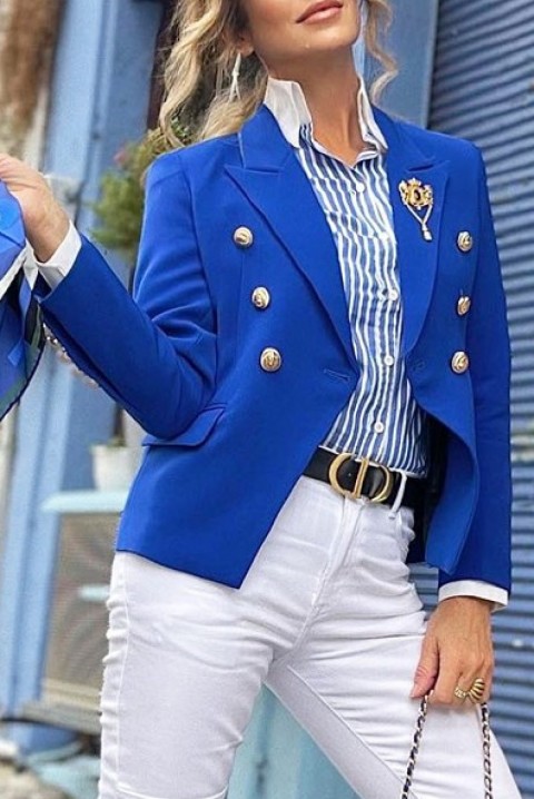 Dámske sako PRITINA BLUE, Farba: svetlomodrá, IVET.EU - Štýlové oblečenie