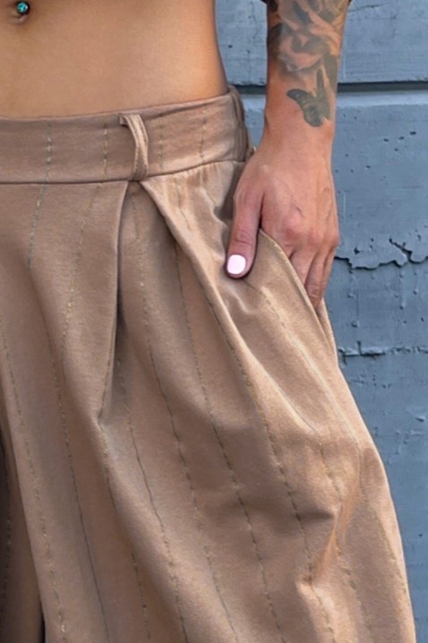 Dámské kalhoty AMNEA, Barva: béžová, IVET.EU - Stylové oblečení
