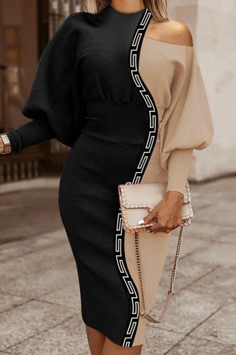Φόρεμα MOFINA, Χρώμα: μαύρο και εκρού, IVET.EU - Εκπτώσεις έως -80%