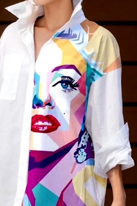 Γυναικείο πουκάμισο SORENTINA, Χρώμα: άσπρο, IVET.EU - Εκπτώσεις έως -80%