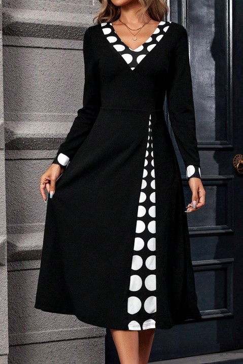 Φόρεμα DOMENOLDA, Χρώμα: μαύρο και άσπρο, IVET.EU - Εκπτώσεις έως -80%