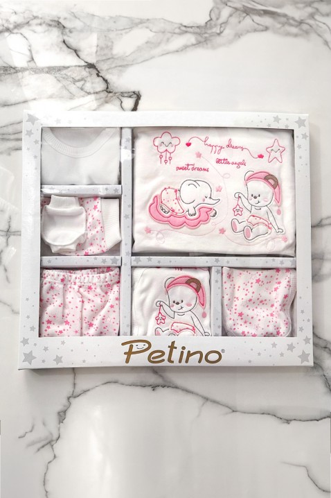 Novorozenecký komplet - 10 kusů CAMITRI PINK, Barva: biílo-ružová, IVET.EU - Stylové oblečení