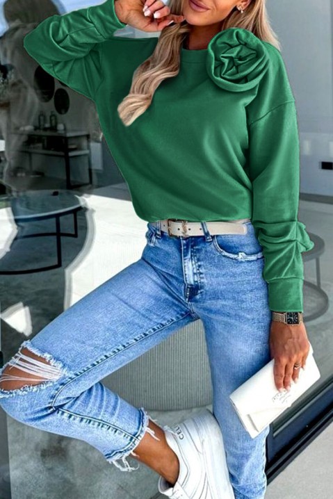 Γυναικεία μπλούζα FLORELDA GREEN, Χρώμα: πράσινο, IVET.EU - Εκπτώσεις έως -80%