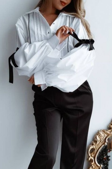 Γυναικείο πουκάμισο ROMELDISA, Χρώμα: άσπρο, IVET.EU - Εκπτώσεις έως -80%