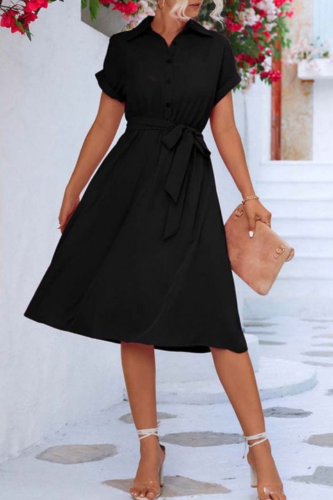 Φόρεμα MELINTA BLACK, Χρώμα: μαύρο, IVET.EU - Εκπτώσεις έως -80%
