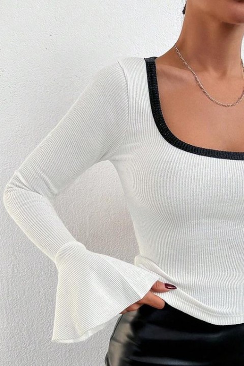 Γυναικεία μπλούζα LINDETA WHITE, Χρώμα: άσπρο και μαύρο, IVET.EU - Εκπτώσεις έως -80%