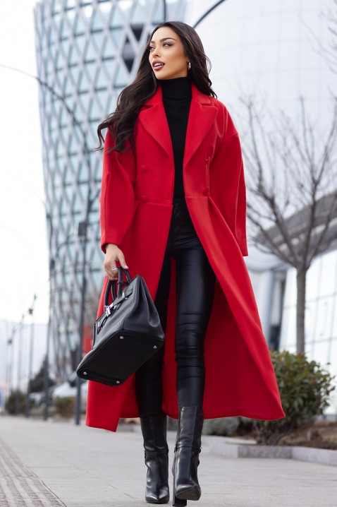 Παλτό VREMOVA RED, Χρώμα: κόκκινο, IVET.EU - Εκπτώσεις έως -80%