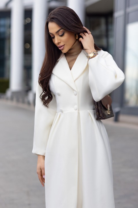 Dámský kabát VREMOVA WHITE, Barva: bílá,ecru, IVET.EU - Stylové oblečení