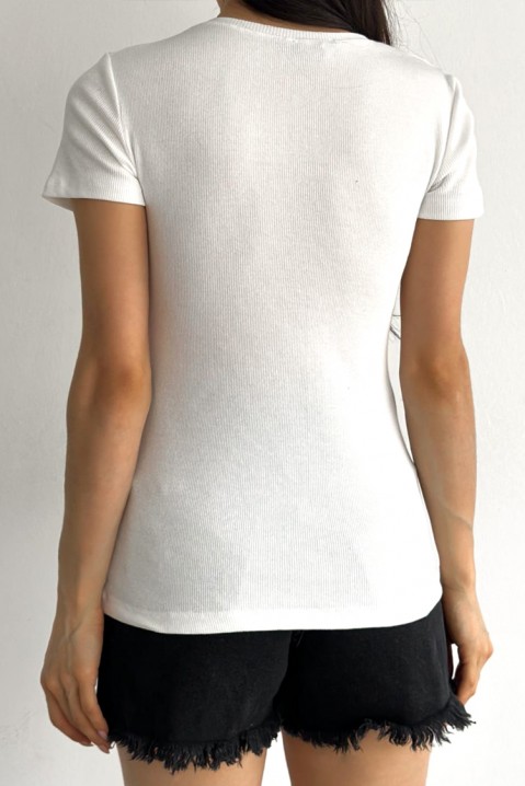 Κοντομάνικο μπλουζάκι BORDESA, Χρώμα: άσπρο, IVET.EU - Εκπτώσεις έως -80%