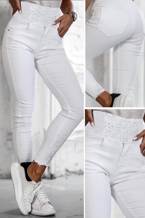 Dámske džínsy BOLANSA WHITE, Farba: biela, IVET.EU - Štýlové oblečenie