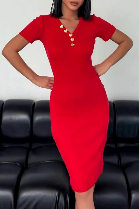 Šaty REDESONA, Barva: červená, IVET.EU - Stylové oblečení
