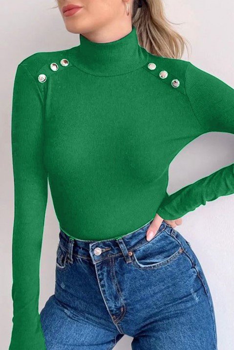 Γυναικεία μπλούζα KOLSIETA GREEN, Χρώμα: πράσινο, IVET.EU - Εκπτώσεις έως -80%