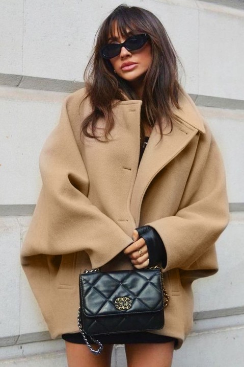 Παλτό FREMIHA BEIGE, Χρώμα: μπεζ, IVET.EU - Εκπτώσεις έως -80%