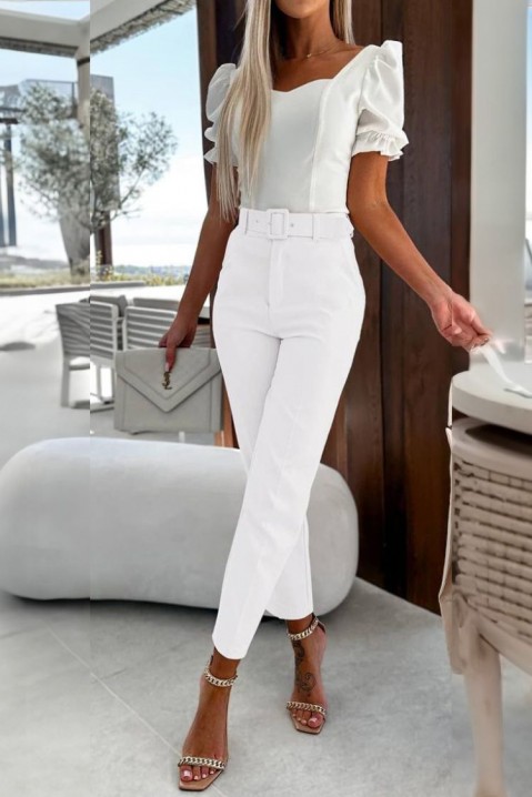 Dámske nohavice FLOSINA WHITE, Farba: biela, IVET.EU - Štýlové oblečenie