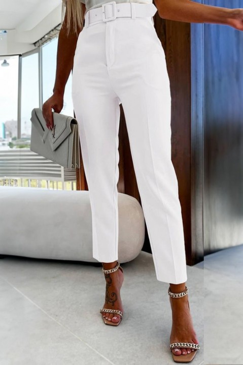 Παντελόνι FLOSINA WHITE, Χρώμα: άσπρο, IVET.EU - Εκπτώσεις έως -80%