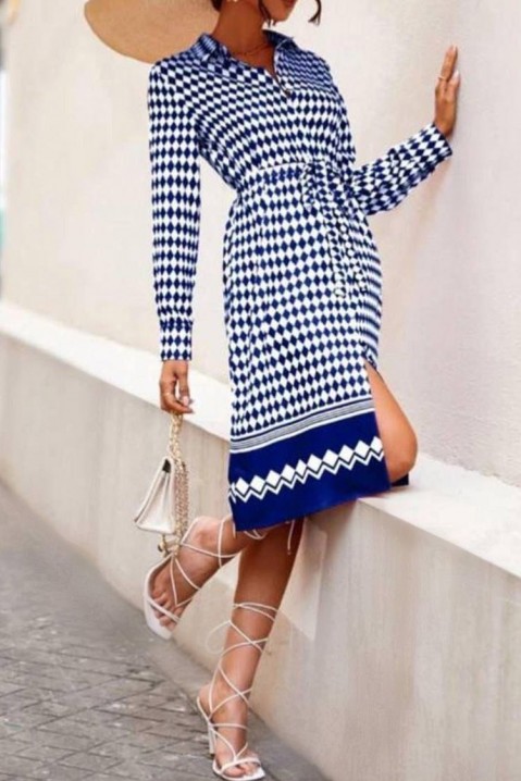 Šaty LOREOLA BLUE, Farba: modro-biela, IVET.EU - Štýlové oblečenie