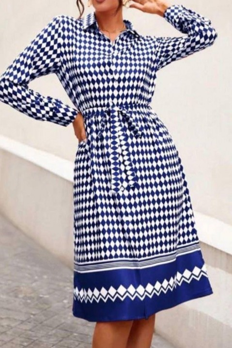 Šaty LOREOLA BLUE, Farba: modro-biela, IVET.EU - Štýlové oblečenie