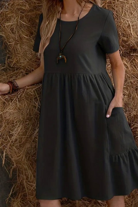 Φόρεμα KOMERFA BLACK, Χρώμα: μαύρο, IVET.EU - Εκπτώσεις έως -80%
