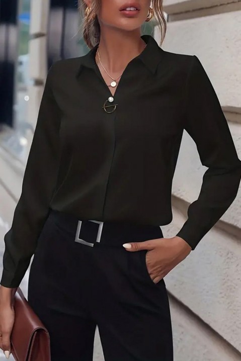 Dámská košile LENALDA BLACK, Barva: černá, IVET.EU - Stylové oblečení