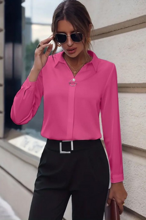 Γυναικείο πουκάμισο LENALDA FUCHSIA, Χρώμα: φούξια, IVET.EU - Εκπτώσεις έως -80%