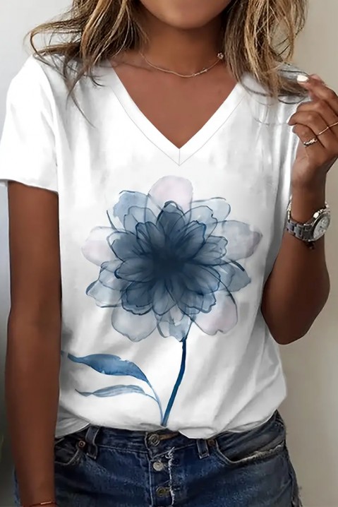 Κοντομάνικο μπλουζάκι LISOLNA BLUE, Χρώμα: άσπρο, IVET.EU - Εκπτώσεις έως -80%