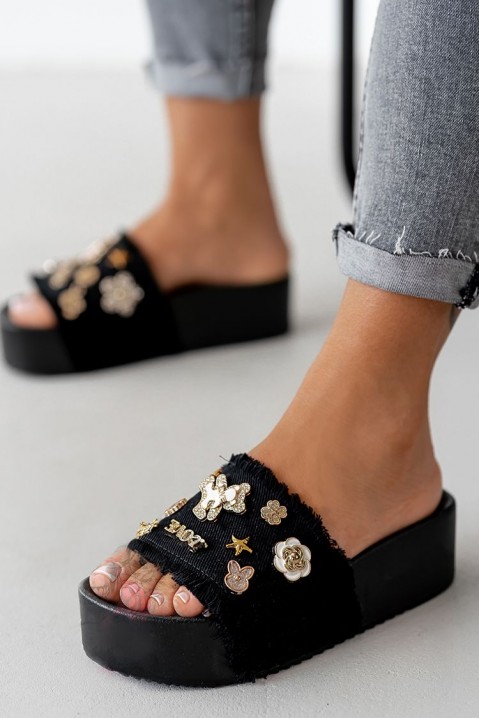 Dámské pantofle DEROLTA BLACK, Barva: černá, IVET.EU - Stylové oblečení