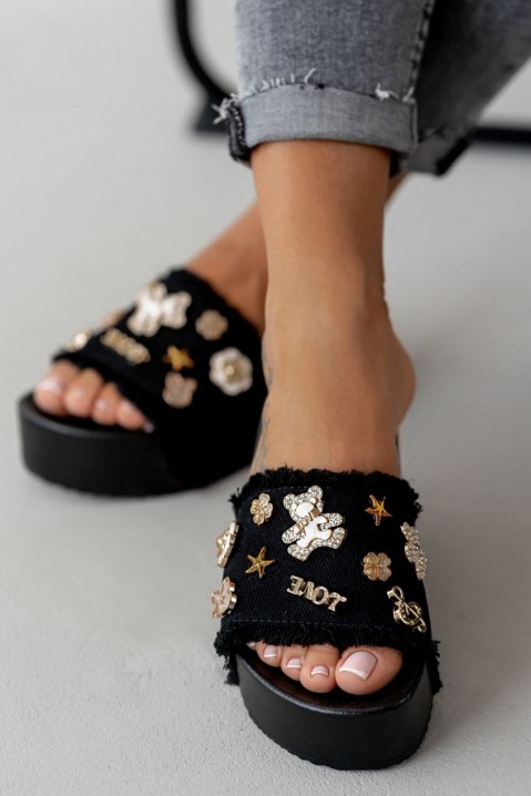 Dámské pantofle DEROLTA BLACK, Barva: černá, IVET.EU - Stylové oblečení