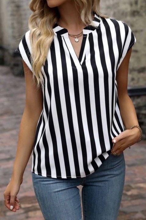 Γυναικείο μπλουζάκι KRESILDA BLACK, Χρώμα: μαύρο και άσπρο, IVET.EU - Εκπτώσεις έως -80%