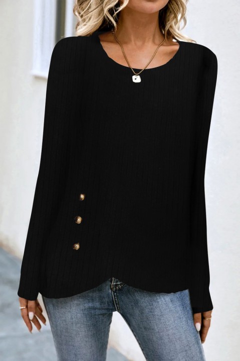 Γυναικεία μπλούζα PIROLZA BLACK, Χρώμα: μαύρο, IVET.EU - Εκπτώσεις έως -80%