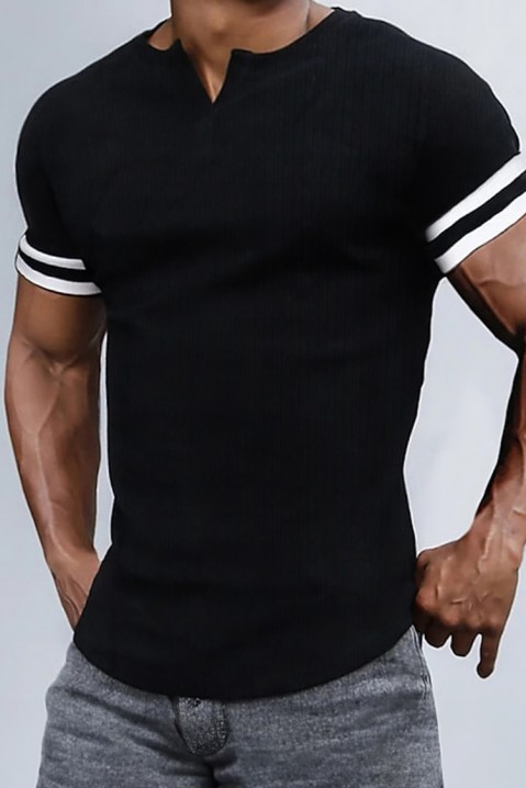 Ανδρικό μπλουζάκι ROBERNI BLACK, Χρώμα: μαύρο, IVET.EU - Εκπτώσεις έως -80%