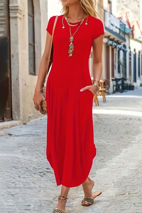 Šaty DELSENA RED, Barva: bordová, IVET.EU - Stylové oblečení