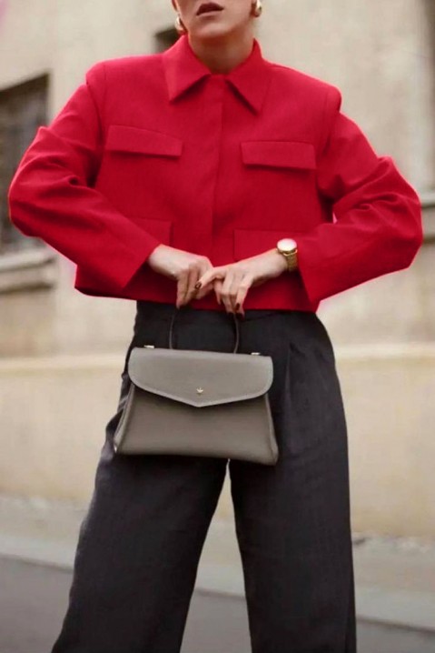 Dámska bunda JOLINTA, Farba: červená, IVET.EU - Štýlové oblečenie