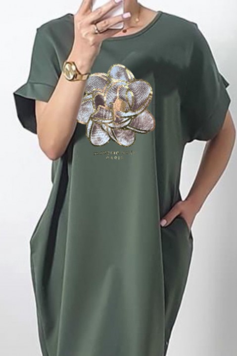 Φόρεμα ADREILSA KHAKI, Χρώμα: χακί, IVET.EU - Εκπτώσεις έως -80%
