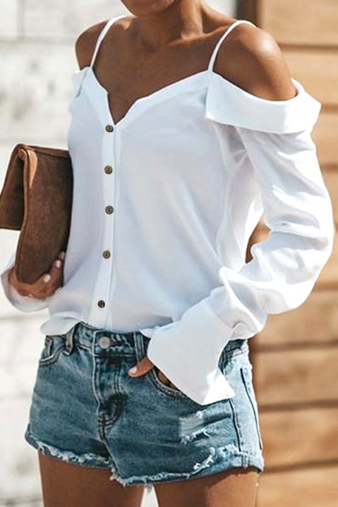 Γυναικείο πουκάμισο LOMIRDA WHITE, Χρώμα: άσπρο, IVET.EU - Εκπτώσεις έως -80%