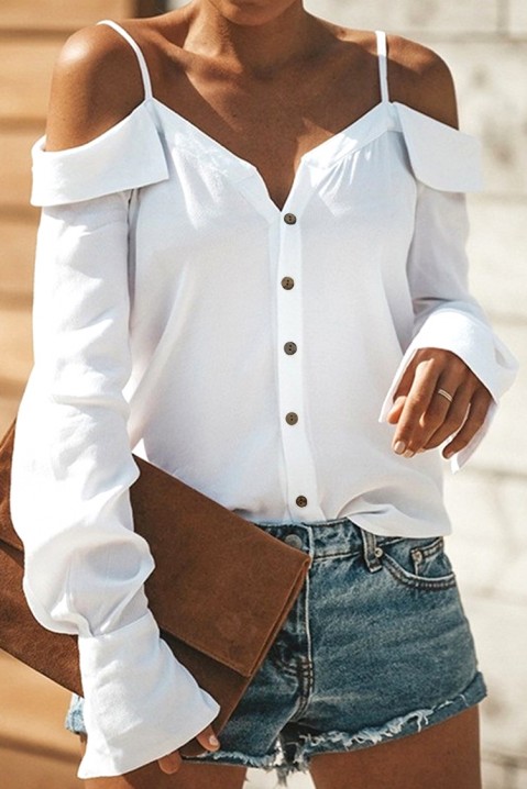 Γυναικείο πουκάμισο LOMIRDA WHITE, Χρώμα: άσπρο, IVET.EU - Εκπτώσεις έως -80%
