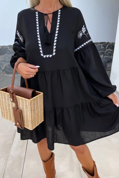 Φόρεμα ZIODEFA BLACK, Χρώμα: μαύρο, IVET.EU - Εκπτώσεις έως -80%