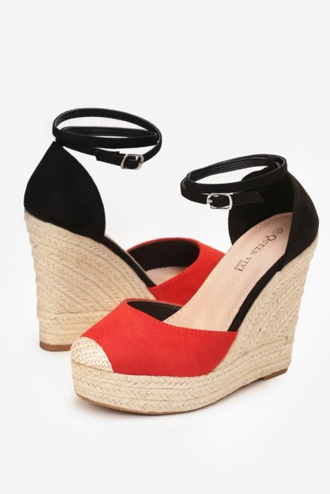 Dámské sandály POLEFILSA RED, Barva: červeno-černá, IVET.EU - Stylové oblečení
