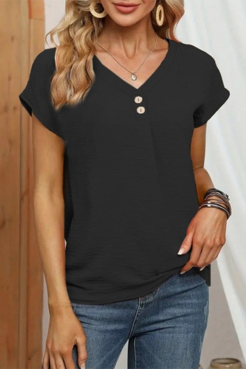 Γυναικείο κοντομάνικο μπλουζάκι KREAMOLDA BLACK, Χρώμα: μαύρο, IVET.EU - Εκπτώσεις έως -80%