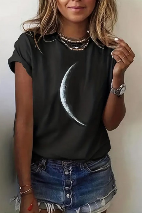 Κοντομάνικο μπλουζάκι DANIERFA BLACK, Χρώμα: μαύρο, IVET.EU - Εκπτώσεις έως -80%