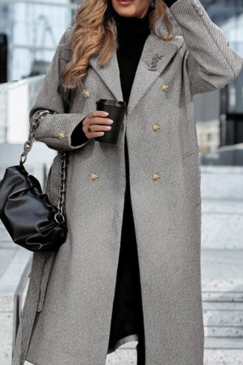 Kabát MEODILA GREY, Barva: šedá, IVET.EU - Stylové oblečení
