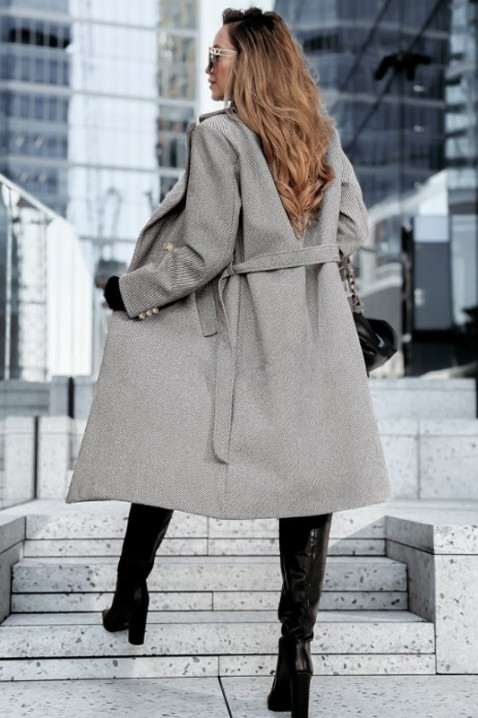 Kabát MEODILA GREY, Barva: šedá, IVET.EU - Stylové oblečení