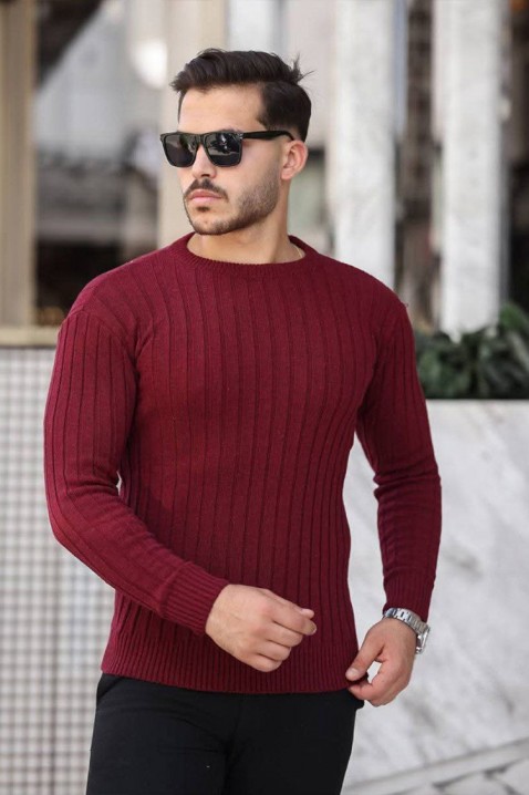 Pánský svetr SOMERGO BORDO, Barva: bordová, IVET.EU - Stylové oblečení