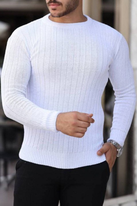 Pánský svetr SOMERGO WHITE, Barva: bílá, IVET.EU - Stylové oblečení