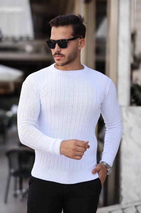Pánský svetr SOMERGO WHITE, Barva: bílá, IVET.EU - Stylové oblečení