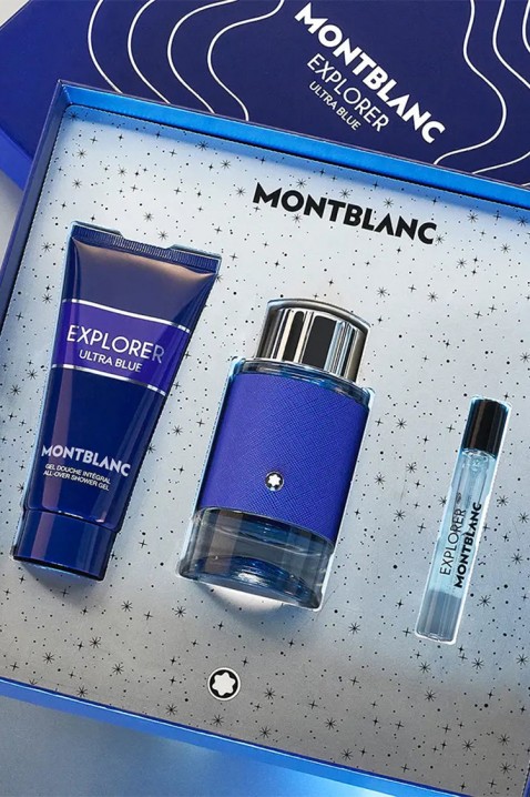 Pánska súprava Mont Blanc Explorer Ultra Blue EDP 100 ml + cestovný sprej 7,5 ml + sprchový gél 100 mlIVET.EU - Štýlové oblečenie