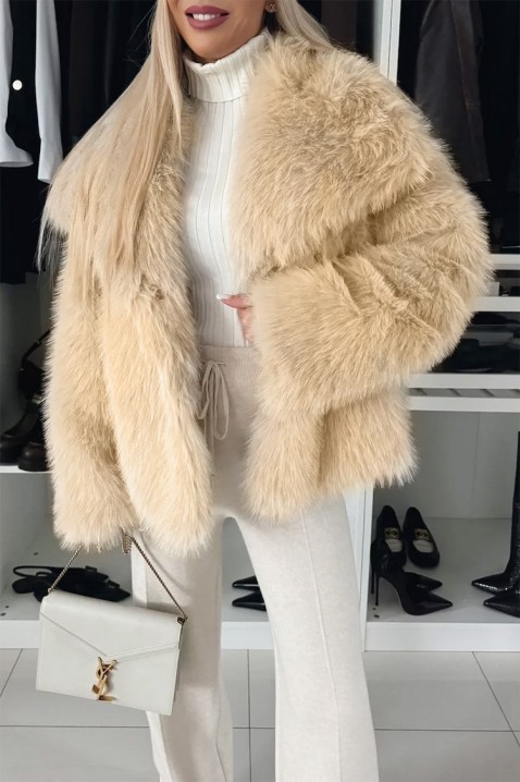 Παλτό SEGONVA BEIGE, Χρώμα: μπεζ, IVET.EU - Εκπτώσεις έως -80%
