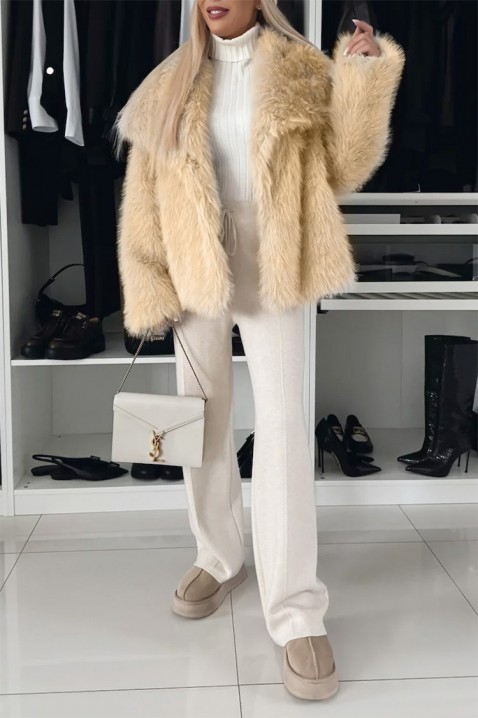Παλτό SEGONVA BEIGE, Χρώμα: μπεζ, IVET.EU - Εκπτώσεις έως -80%