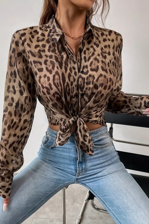 Dámská košile MOMTERZA, Barva: leopardová, IVET.EU - Stylové oblečení