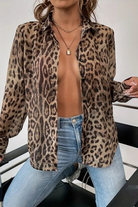 Dámská košile MOMTERZA, Barva: leopardová, IVET.EU - Stylové oblečení